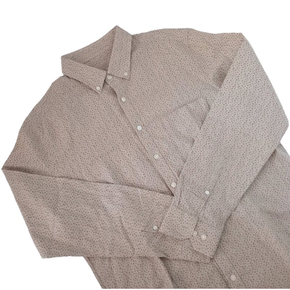 Louis Philippe Golf Leisure Slim Fit Men's Shirt Sage Green Micro Print Sz 42